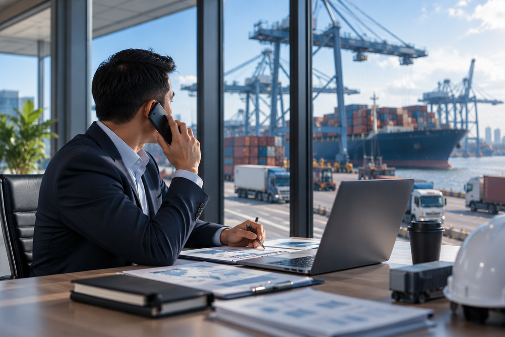 R1 Cargo customs clearance operations at a port